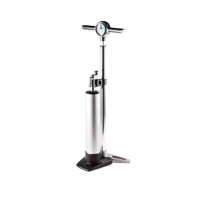 KLIC FLOOR PUMP WITH ANALOG PRESSURE GAUGE + SILVER TANK