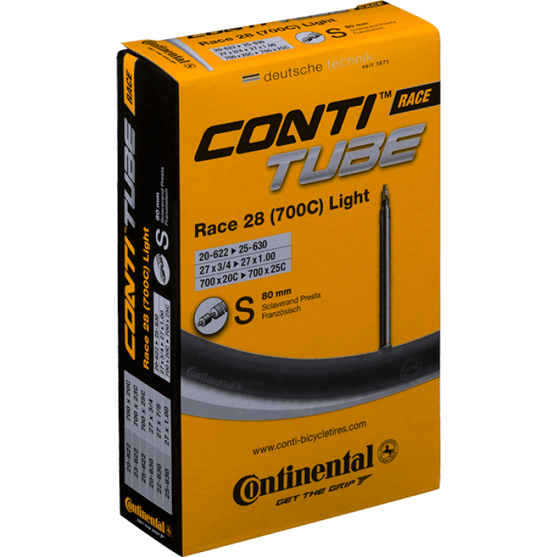 CAMERA D'ARIA CONTINENTAL RACE LIGHT TUBE 700X20/25 VALVOLA PRESTA 80MM