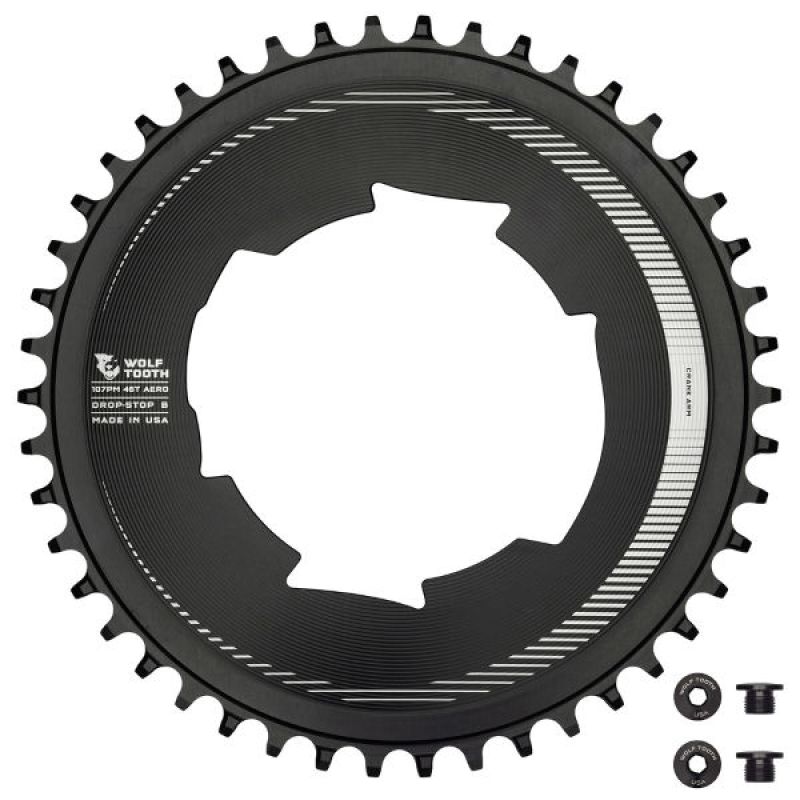 WOLF TOOTH CORONA AERO SRAM BCD 107 1X 12V - 46 DENTI, DROP-STOP B 