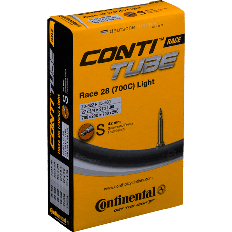 CAMERA D'ARIA CONTINENTAL 28 RACE LIGHT 700X20 - 25 VALVOLA PRESTA 42MM